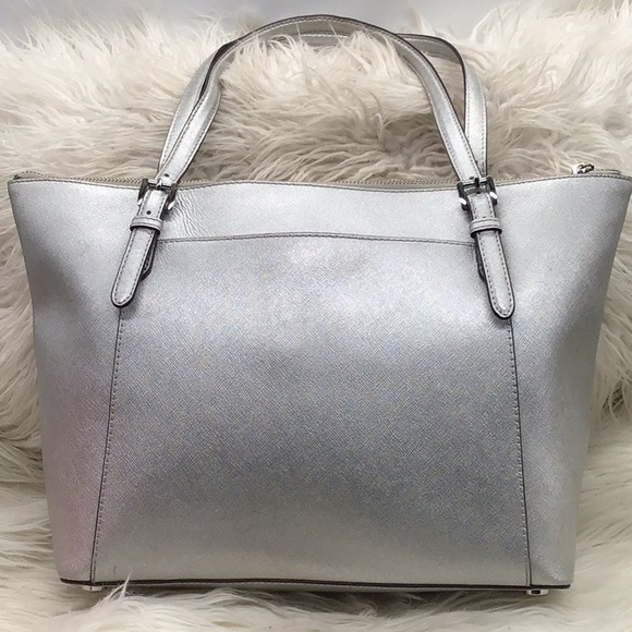 Michael Kors Silver Shoulder Tote Bag - Picture 6 of 16